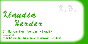 klaudia werder business card